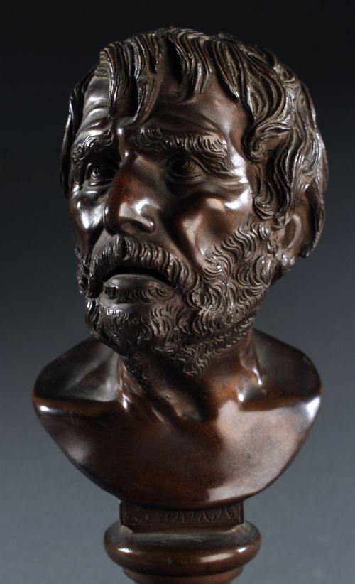 GRAND TOUR BRONZE BUST OF SENECA - ADDITIONAL PHOTO 5