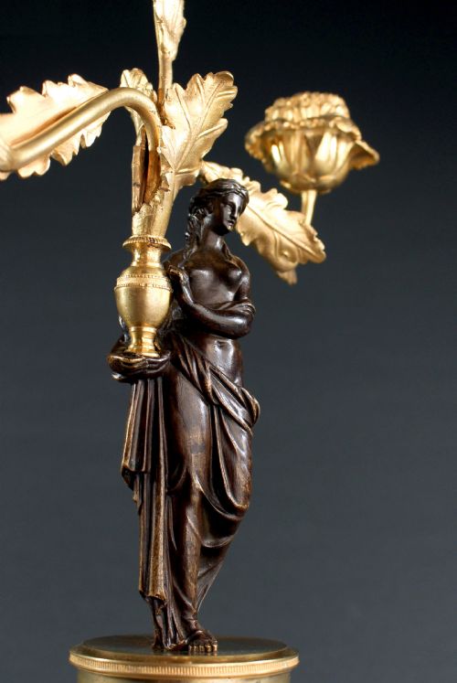 PAIR OF FRENCH EMPIRE FIGURAL CANDELABRA - ADDITIONAL PHOTO 4