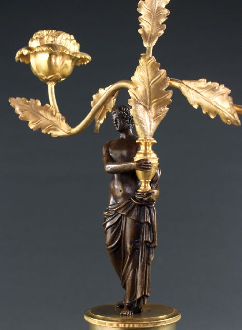 PAIR OF FRENCH EMPIRE FIGURAL CANDELABRA - ADDITIONAL PHOTO 5