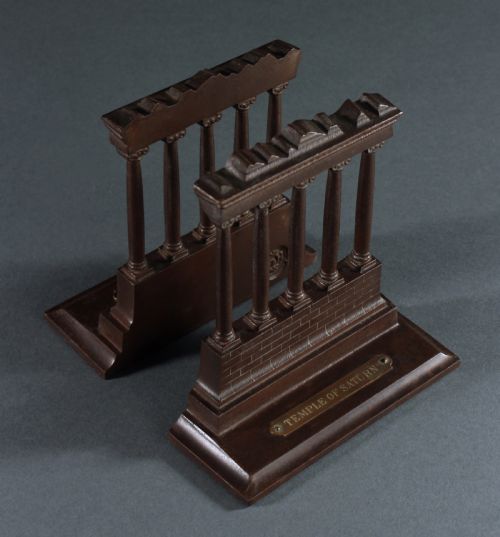 temple of saturn bookends by bradley hubbard - CATEGORY: ANTIQUE MISCELLANEOUS - DATED 1920