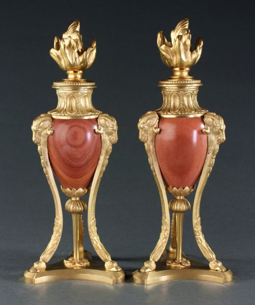 PAIR OF LOUIS XVI STYLE CASSOLETTE CANDLESTICKS - ADDITIONAL PHOTO 1
