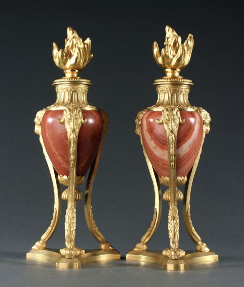 PAIR OF LOUIS XVI STYLE CASSOLETTE CANDLESTICKS - ADDITIONAL PHOTO 2
