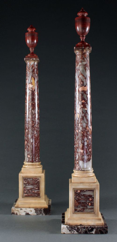 PAIR OF 18TH CENTURY GRAND TOUR SPECIMEN MARBLE COLUMNS - ADDITIONAL PHOTO 2