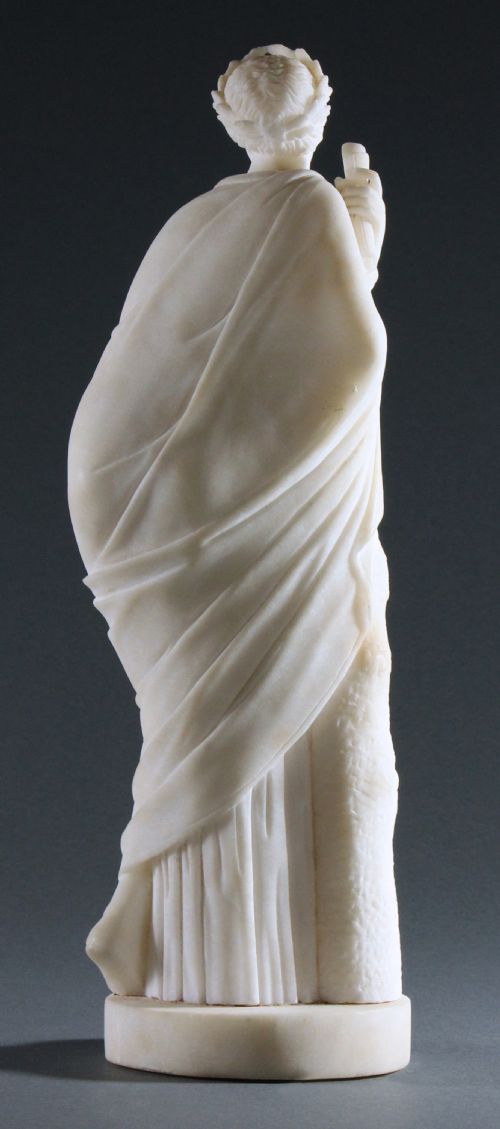 19TH CENTURY GRAND TOUR STATUE OF CLIO IN ALABASTER - ADDITIONAL PHOTO 3