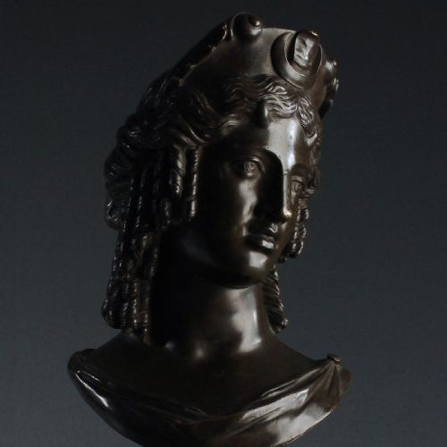 VERY RARE GRAND TOUR BRONZE BUST OF THE ROMAN ISIS - ADDITIONAL PHOTO 5