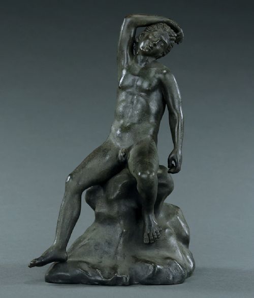 GRAND TOUR VERDIGRIS BRONZE SLEEPING FAUN
