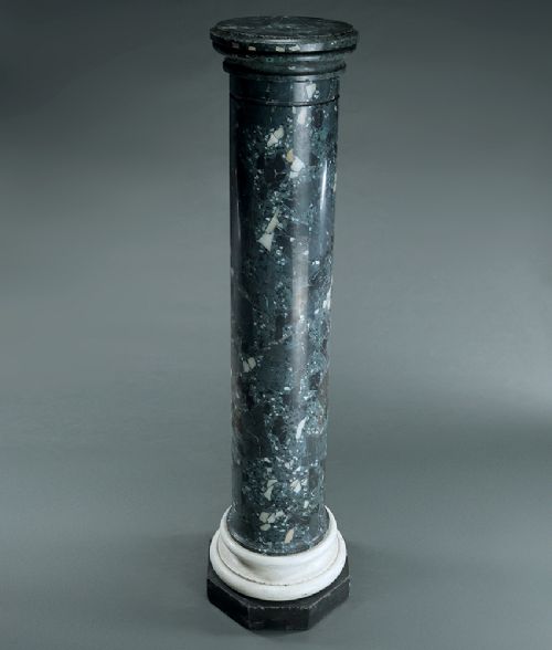 GRAND TOUR VERDE ANTICO SCAGLIOLA MARBLE COLUMN
