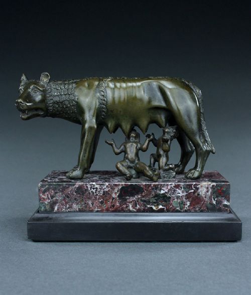 GRAND TOUR BRONZE OF THE CAPITOLINE WOLF