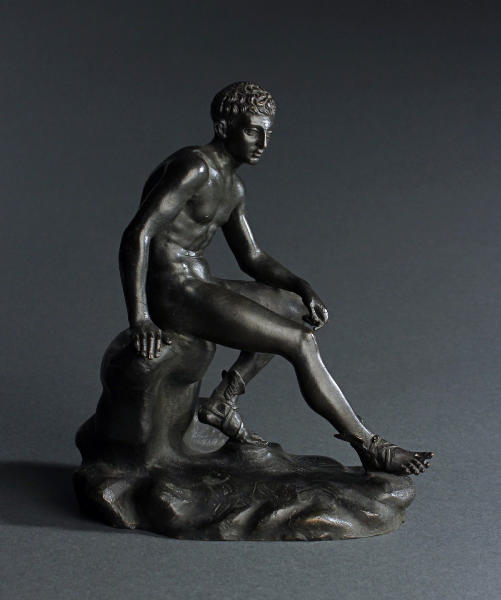 Grand Tour Seated Hermes Bronze Sculpture