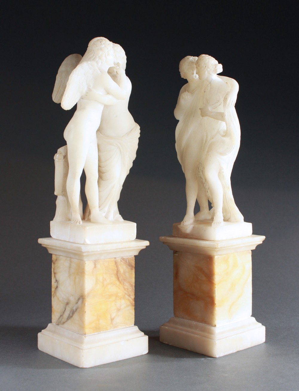 Grand Tour Pair of Alabaster Florentine Statues View II
