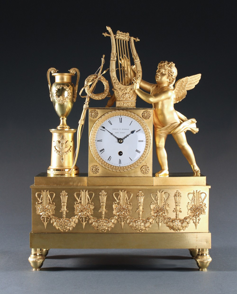 Superb Rare English Regency Mantel Clock by Perigal & Duterrau