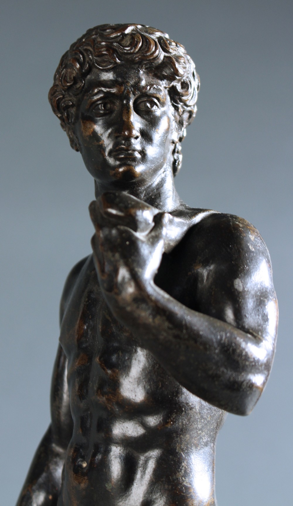 Rare Grand Tour patinated bronze of Michelangelo's David View V