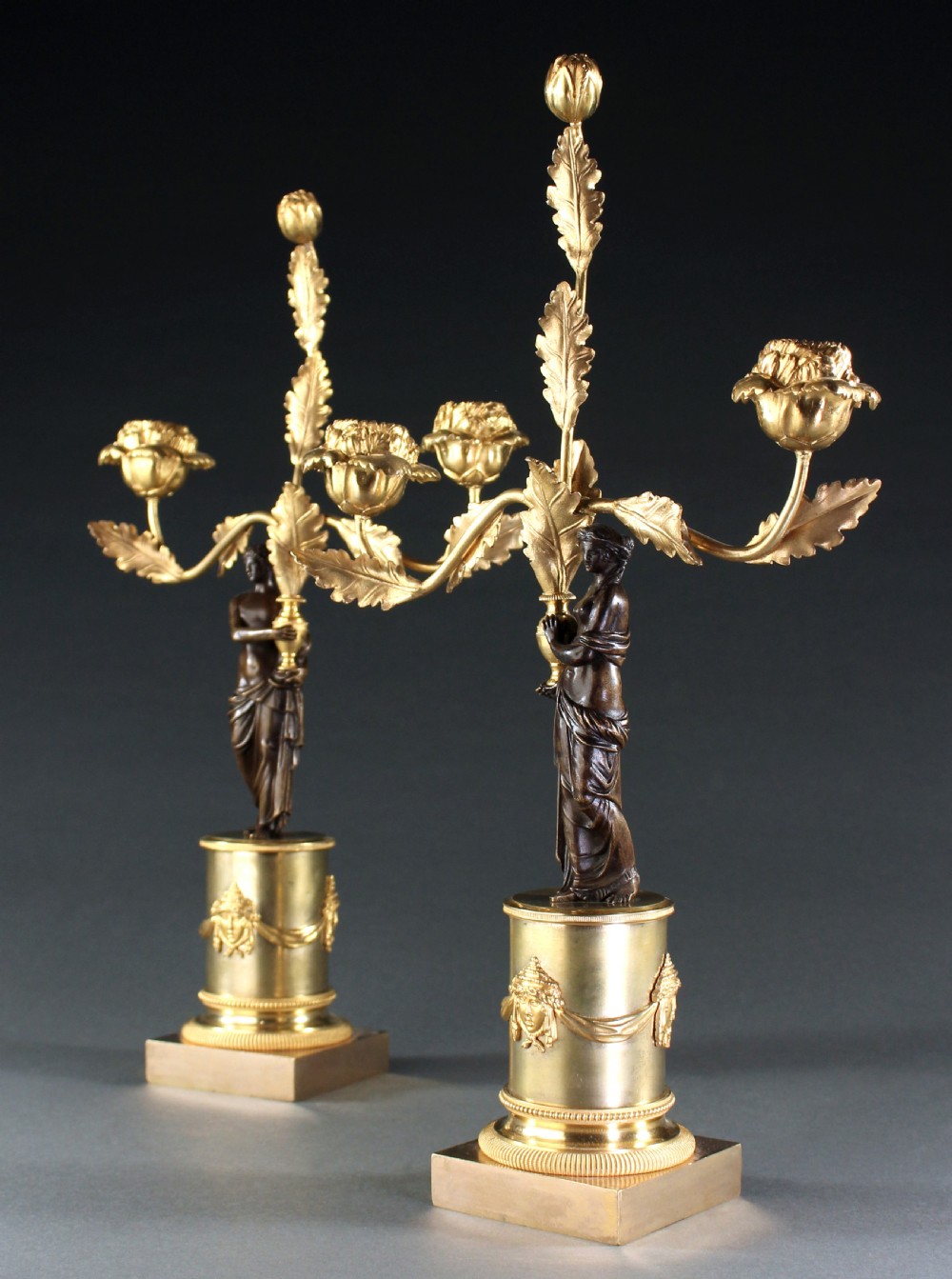 Pair of French Empire figural candelabra  View III