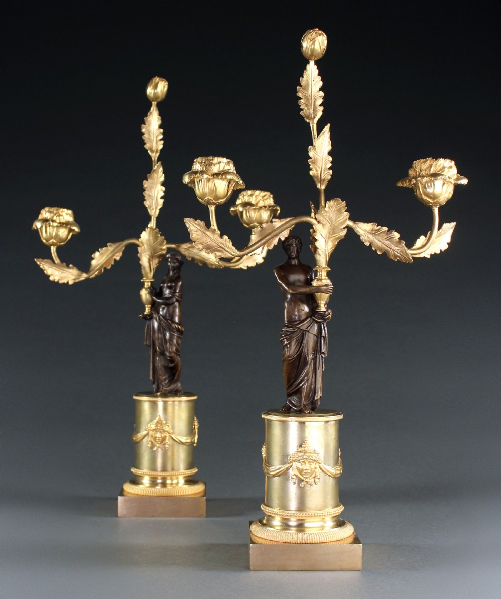 Pair of French Empire figural candelabra  View IV