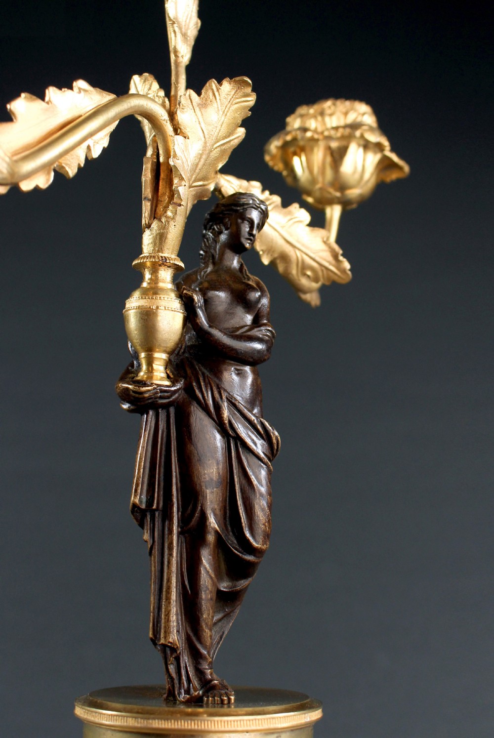 Pair of French Empire figural candelabra  View V