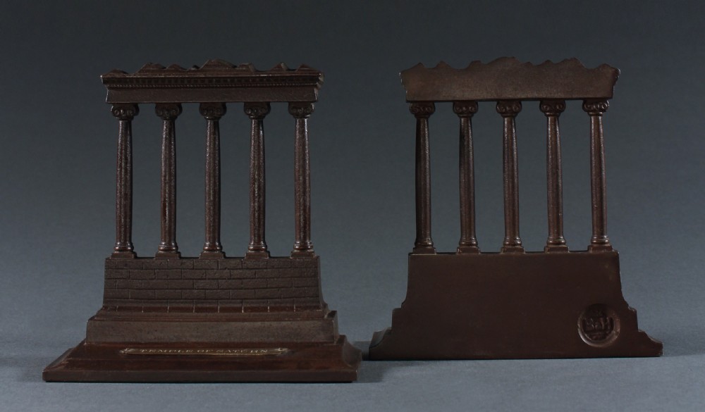 Temple of Saturn bookends by Bradley & Hubbard View V
