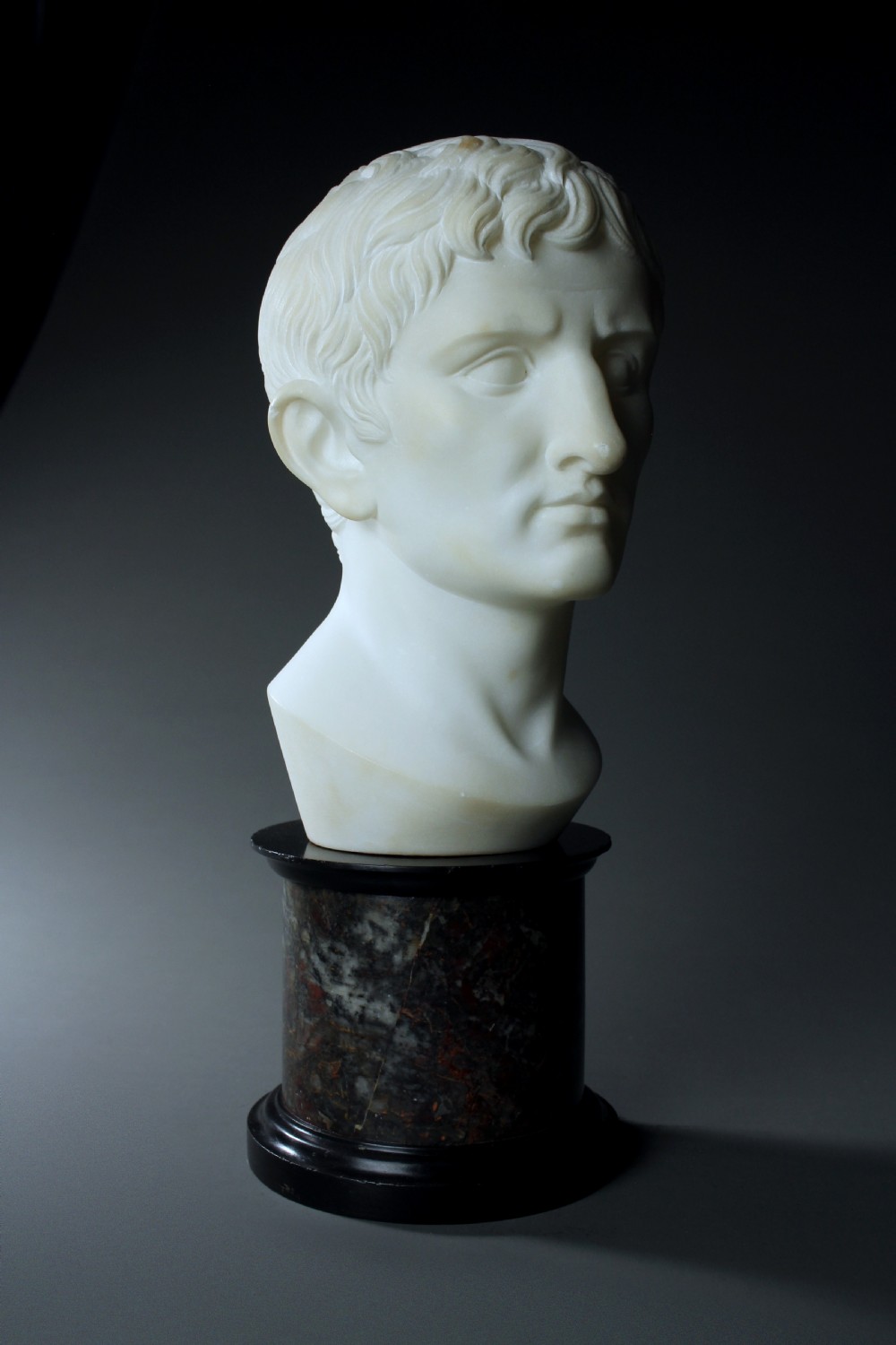 Grand Tour bust of Augustus of Prima Porta View IV