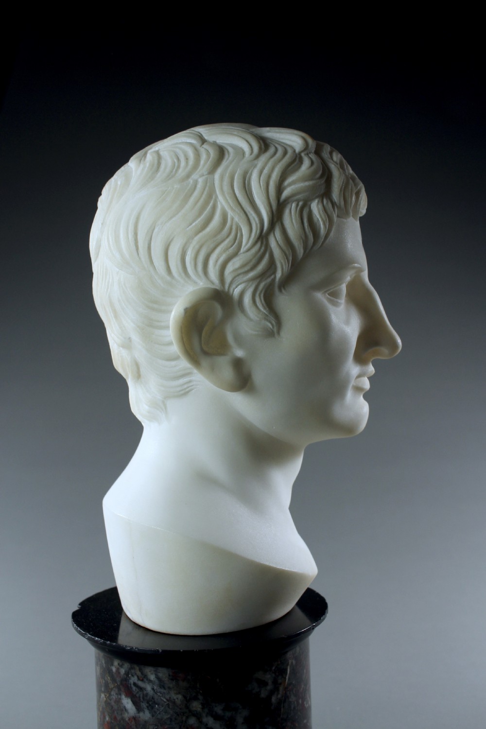 Grand Tour bust of Augustus of Prima Porta View VI