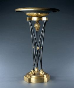 LARGE FRENCH EMPIRE GILT AND PATINATED BRONZE ATHENIENNE