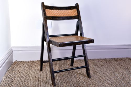 aesthetic period japanned folding chair - CATEGORY: ANTIQUE CHAIRS - DATED 1880