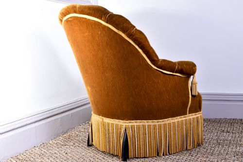 NAPOLEON III BUTTON BACKED ARMCHAIR - ADDITIONAL PHOTO 3