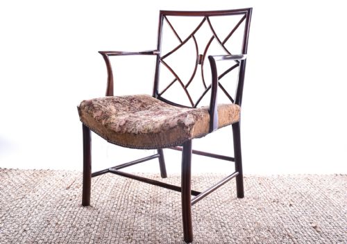 GEORGE III MAHOGANY COCKPEN ARMCHAIR - ADDITIONAL PHOTO 1