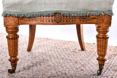 A SATIN BIRCH AND MARQUETRY INLAID CHAIR BY HENRY THOMAS PETERS GENOA - ADDITIONAL PHOTO 1