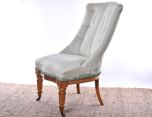 A SATIN BIRCH AND MARQUETRY INLAID CHAIR BY HENRY THOMAS PETERS GENOA - ADDITIONAL PHOTO 5