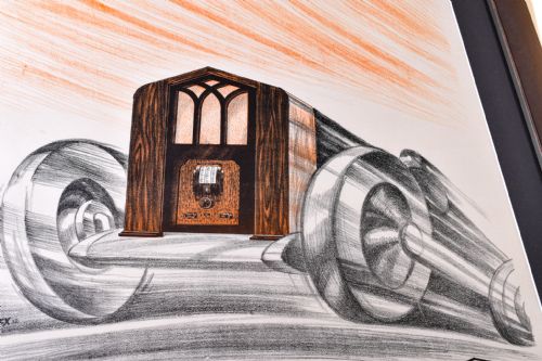 ORIGINAL ART DECO SCHAUB RADIO POSTER - ADDITIONAL PHOTO 2