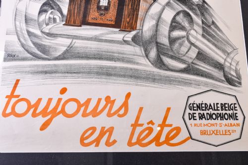 ORIGINAL ART DECO SCHAUB RADIO POSTER - ADDITIONAL PHOTO 4