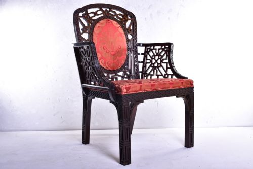19th century 'chinese chippendale' armchair - CATEGORY: ANTIQUE CHAIRS - DATED 1890