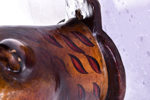 STRIKING PAIR OF HAND PAINTED LEOPARD HEADS - ADDITIONAL PHOTO 4