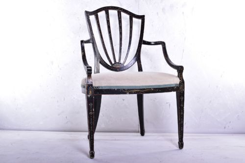 george iii hepplewhite open armchair - CATEGORY: ANTIQUE CHAIRS - DATED 18TH CENTURY