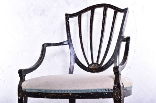 GEORGE III HEPPLEWHITE OPEN ARMCHAIR - ADDITIONAL PHOTO 1