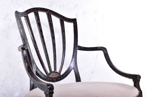 GEORGE III HEPPLEWHITE OPEN ARMCHAIR - ADDITIONAL PHOTO 4