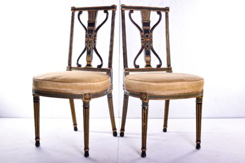 pair of late 18th century painted side chairs - CATEGORY: ANTIQUE CHAIRS - DATED 18TH CENTURY