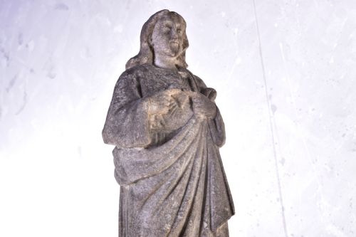 MARBLE STATUE OF JESUS SACRED HEART - ADDITIONAL PHOTO 1