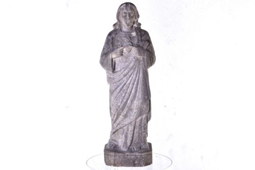marble statue of jesus sacred heart - CATEGORY: ANTIQUE SCULPTURES - DATED 19TH CENTURY