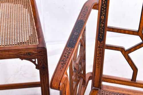 PAIR OF SATINWOOD JAPANNED CHAIRS BY HILLE CO - ADDITIONAL PHOTO 4