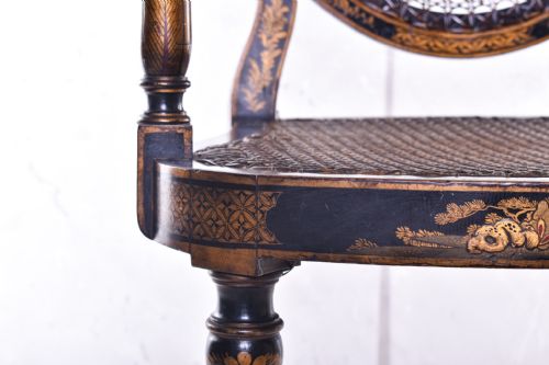 CHINOISERIE PAINTED OPEN ARMCHAIR - ADDITIONAL PHOTO 1