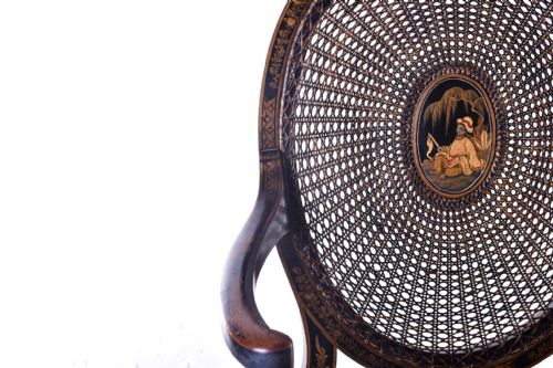 CHINOISERIE PAINTED OPEN ARMCHAIR - ADDITIONAL PHOTO 2