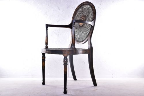 CHINOISERIE PAINTED OPEN ARMCHAIR - ADDITIONAL PHOTO 4