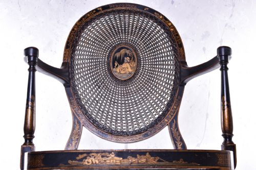 CHINOISERIE PAINTED OPEN ARMCHAIR - ADDITIONAL PHOTO 9