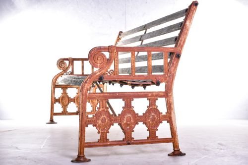 coalbrookdale ovals bench - CATEGORY: ANTIQUE FURNITURE - DATED 19TH CENTURY