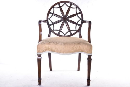 mahogany wheelback armchair - CATEGORY: ANTIQUE CHAIRS - DATED 19TH CENTURY