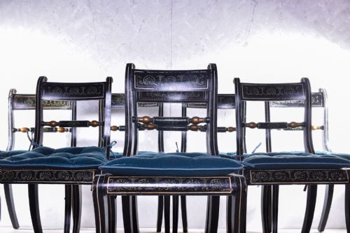 PAINTED SET OF EIGHT REGENCY DINING CHAIRS - ADDITIONAL PHOTO 2