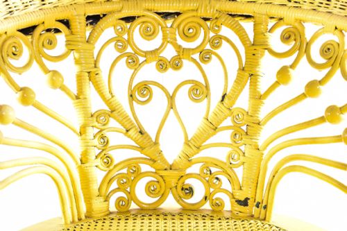 PAINTED WICKER RATTAN ARMCHAIR - ADDITIONAL PHOTO 3