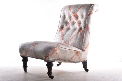 cornelius v smith slipper chair - CATEGORY: ANTIQUE CHAIRS - DATED 19TH CENTURY