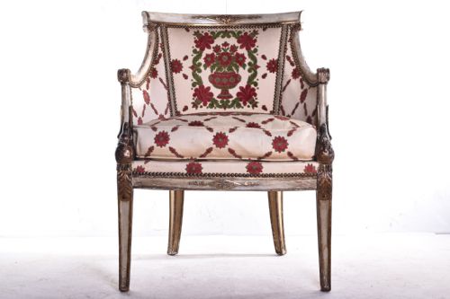 french empire tub chair - CATEGORY: ANTIQUE CHAIRS - DATED 19TH CENTURY