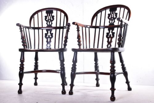 a pair of best low windsor chairs - CATEGORY: ANTIQUE CHAIRS - DATED VICTORIAN